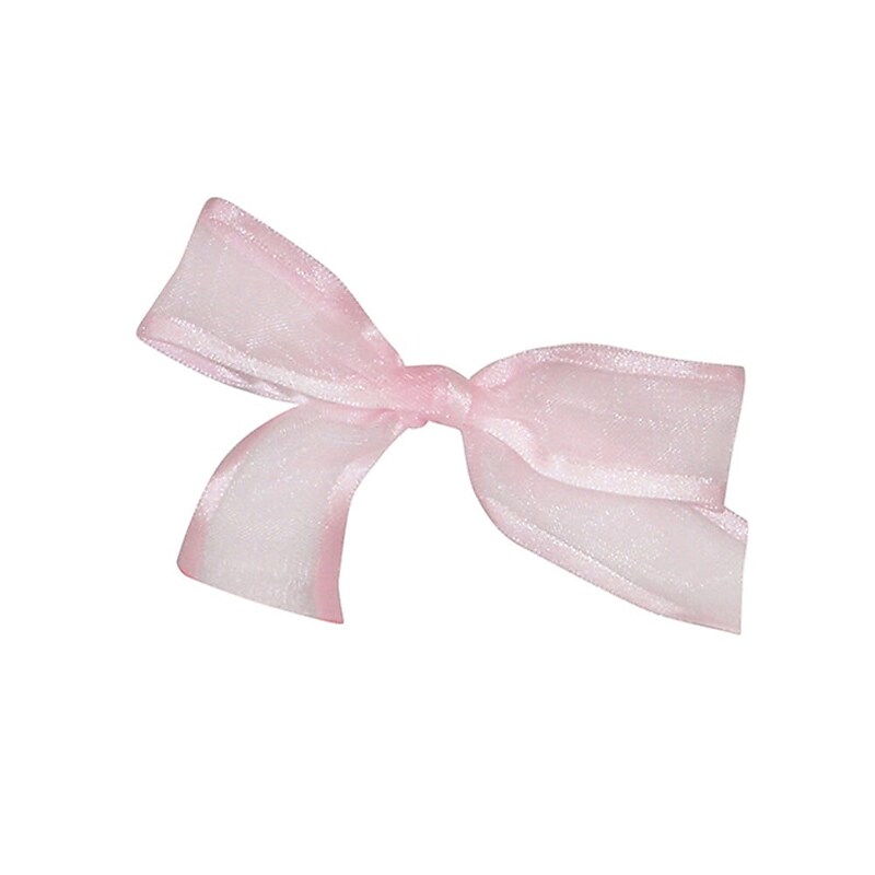 JAM Paper Satin Sheer Bows, Light Pink Sheer, 100/Pack (52640349163) image 1