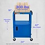 Luxor LEADER 3-Shelf Adjustable Media Utility Cart with Locking Cabinet, Blue (AVJ42C-RB)~#|#~9F17BFD9-4AD9-4CC6-9CBCE159A6B3056E_sc7