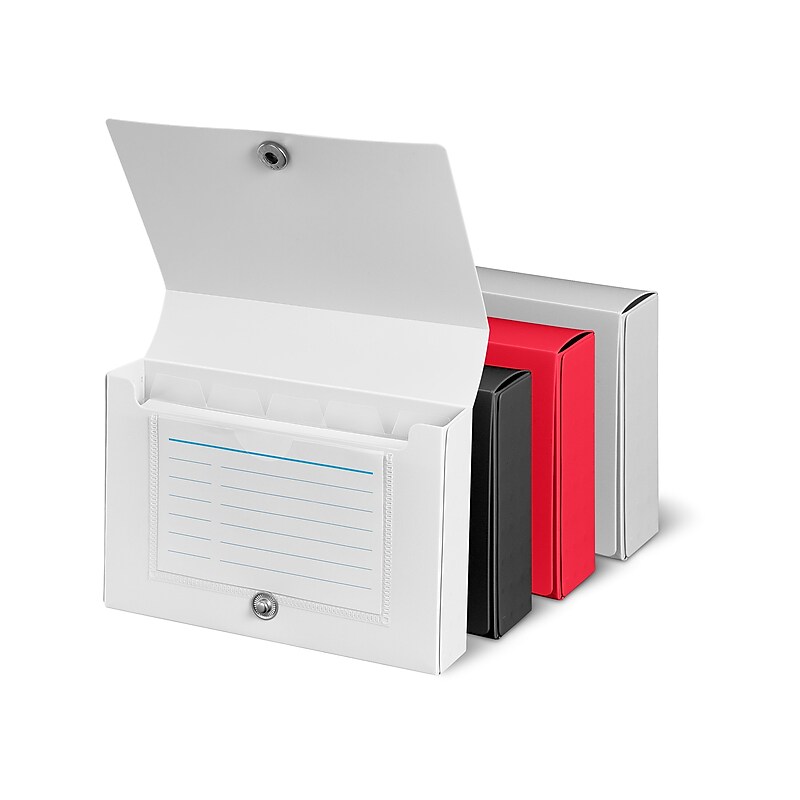Staples® Index Card Holder for 3" x 5" Cards, 100 Card Capacity, Assorted (ST50992-CC) image 1
