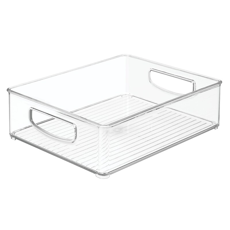 iDESIGN Small Stackable Plastic Storage Bin, Clear (63698) image 1