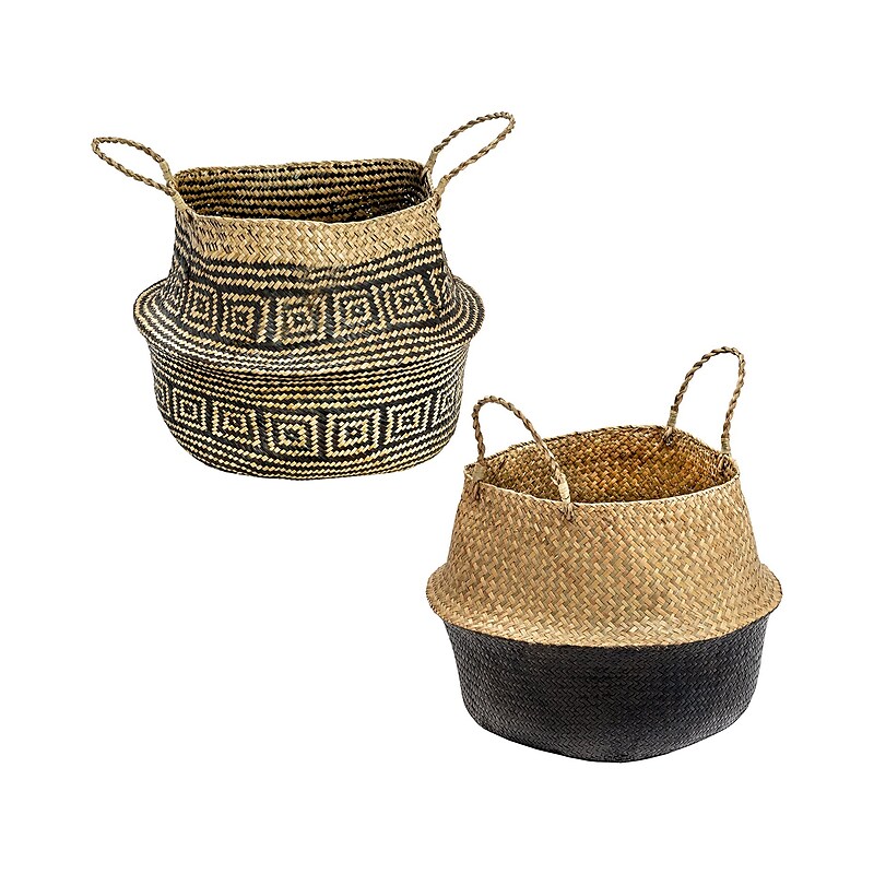 Honey-Can-Do Seagrass Nesting Baskets with Handles, Assorted Colors, 2/Set (STO-08751) image 1