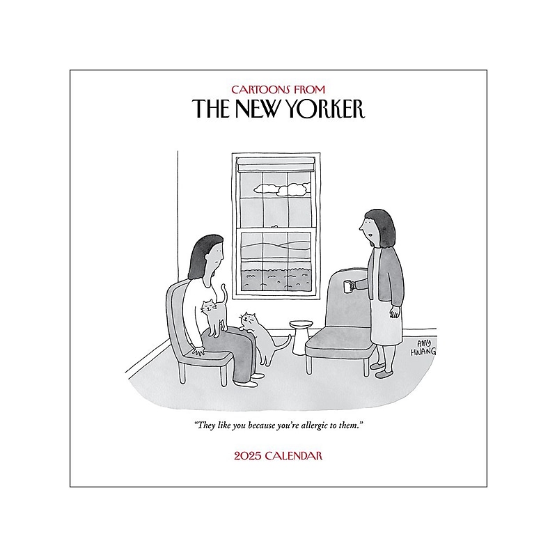 2025 Andrews McMeel Publishing Cartoons from The New Yorker 12" x 12" Monthly Wall Calendar, White/Black (9781524887001) image 1