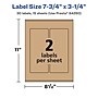 Avery Laser/Inkjet Rectangle Multipurpose Labels, 7.75" x 3.25", Kraft Brown, 30 Labels/Pack ( 94260)~#|#~9F30C12E-5697-476D-96EA315FEBA39E26_sc7