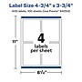 Avery Laser/Inkjet Multipurpose Labels, 3.75"  x 4.75", Matte White, 400/Box (94254)~#|#~9F35AEE0-B1BA-42F8-825888C74C33641E_sc7