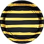 Creative Converting Black and Gold Foil Striped Paper Plates, 96/Pack (329933)~#|#~9F38594D-0664-498F-8BB5AF88DEC70F15_sc7