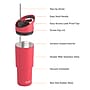 ASOBU Cosmic Stainless Steel Double Wall Insulated Water Bottle, 32 oz., Red, (ADNABF77R)~#|#~9F478BCD-2044-4EC1-B3A1214913A28424_sc7