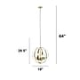 Lalia Home 3-Light 18" Adjustable Globe Hanging Metal and Clear Glass Ceiling LED Pendant, Gold (LHP-3010-GL)~#|#~9F5375B7-2939-4AB0-B64BC053F7F3A7F1_sc7