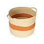 Household Essentials Round Handwoven Paper Rope Basket with Handles, Natural/Terracotta (HE1209)~#|#~9F5409E2-E84D-43AB-9DCBF55845C80A5D_sc7