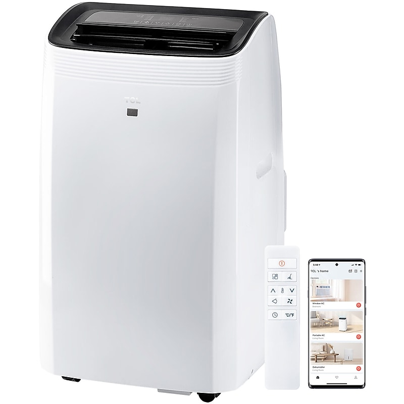 TCL 115-Volt 10,000 (BTU DOE) Portable Air Conditioner with Remote, WiFi Enabled, White (H10P36W) image 1