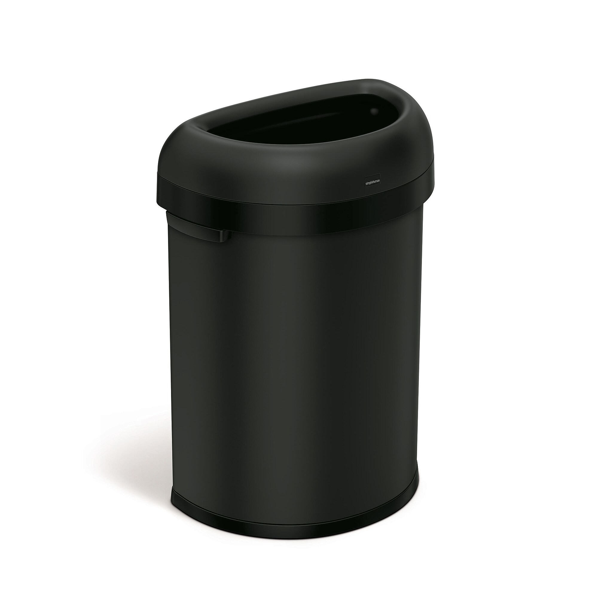 simplehuman Commercial Semi-Round Steel Trash Can with Open Lid, 21 Gallon, Matte Black (CW1495) Sansujyuku sansujyuku.com