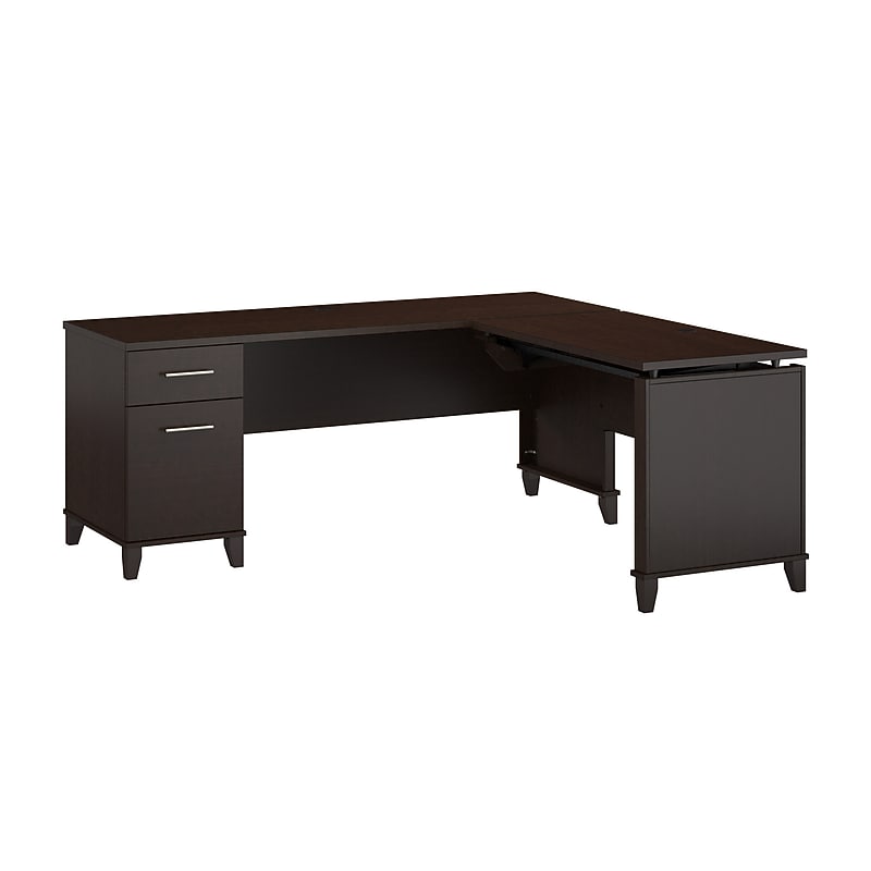 Bush Furniture Somerset 72"W 3 Position Sit to Stand L Shaped Desk, Mocha Cherry (SET014MR) image 1