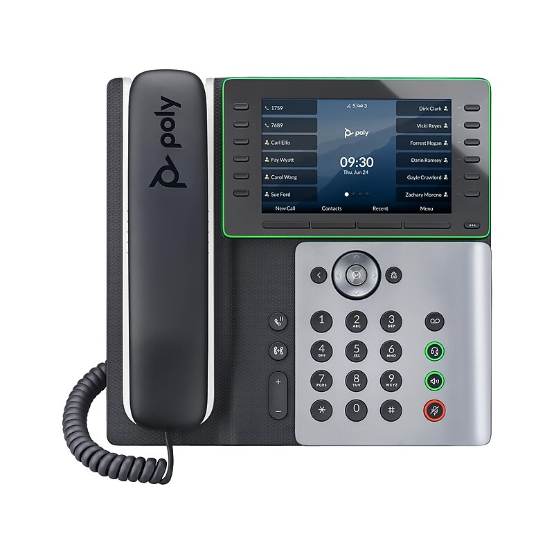 Poly Edge E550 34-Line VOIP Phone, White/Black (89B57AA) image 1