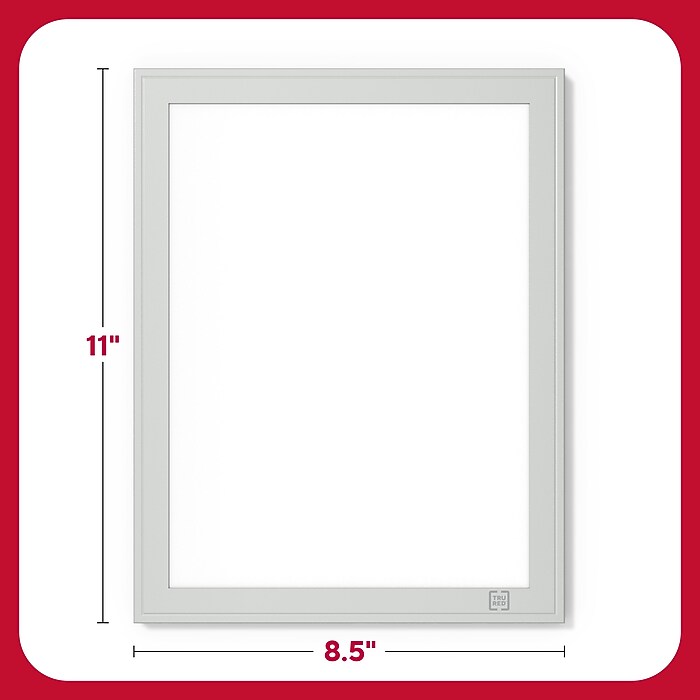 TRU RED Melamine Dry-Erase Whiteboard, Aluminum Frame, 8.5
