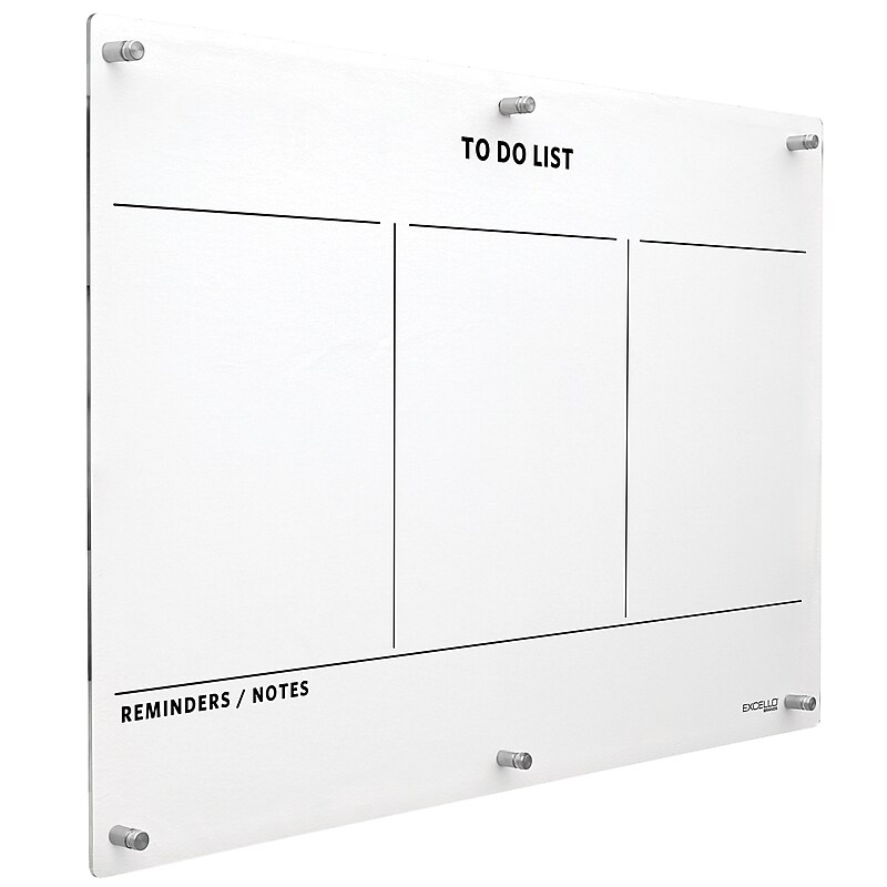 Excello Brands Acrylic Dry-Erase Planning Board, 20" x 30", Black Print (ACRYLBRD-TOD20X30-BLK) image 1