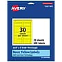Avery Rectangle Laser/Inkjet Multipurpose Labels, 2/3" x 3-7/16", Neon Yellow (600/Pack)~#|#~9F739CF8-1A16-4360-9FA01488EFD6D63B_sc7