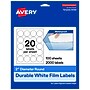 Avery Round Laser/Inkjet Multipurpose Labels, 2" Round, White, 20 Labels/Sheet, 100 Sheets/Pack (19479311258)~#|#~9F79CC84-67CE-4BDC-B6D965B47B45FF85_sc7