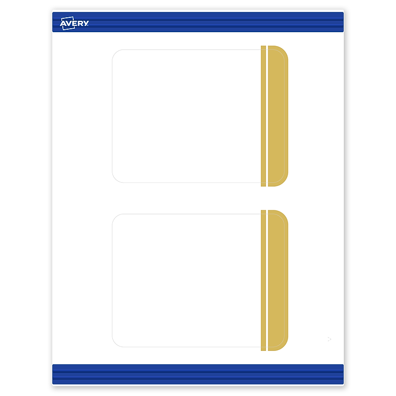 Avery Gold Double-Dipped Edge Matte Blank Card, White, 20/Pack (S00-DKD) image 1