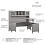 Bush Home Somerset 72W L-Shaped Sit to Stand Desk with Hutch, Platinum Gray (SET015PG)~#|#~9F9ABD81-E102-4982-BD522D86707B7885_sc7