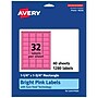 Avery Laser/Inkjet Rectangle Multipurpose Labels, 1.25" x 1.75", Bright Pink, 1280/Pack (94226)~#|#~9F9D2F4A-FD14-40E5-8636D158A1E3B689_sc7