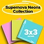 Post-it Super Sticky Notes, 3" x 3", Supernova Neons Collection, 45 Sheets/Pad, 3 Pads/Pack (3321-SSMIA)~#|#~9F9E380E-1F1E-46A5-8954348E5B3A43A0_sc7