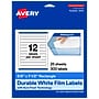 Avery Laser/Inkjet Rectangle Waterproof Multipurpose Labels, 7.5"  x 0.625", White, 300/Pack (94119)~#|#~9FAB088D-E270-40D8-8D4F950C34709C4E_sc7