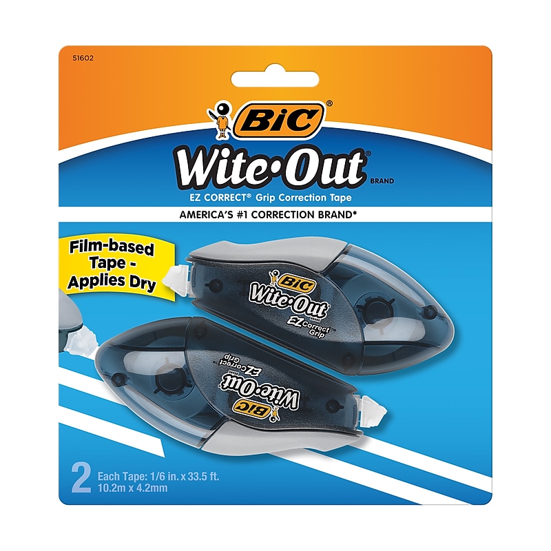 BIC Wite-Out EZ Grip Correction Tape, White, 2/Pack (WOECGP21) image 1