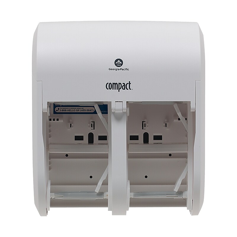 Compact 4-Roll Quad Coreless Toilet Paper Dispenser by GP PRO, White (56747A) image 1
