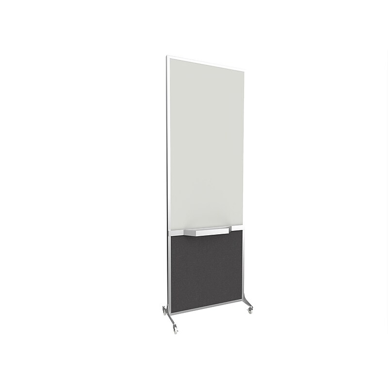 Versare ShieldWrite Level 3 Double Sided Magnetic Painted Steel Mobile Whiteboard Easel, 2' x 6', Charcoal Gray (1100005) image 1
