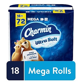 Charmin Ultra Soft Toilet Paper Mega Roll, 244 Sheets Per Roll, 18 Count