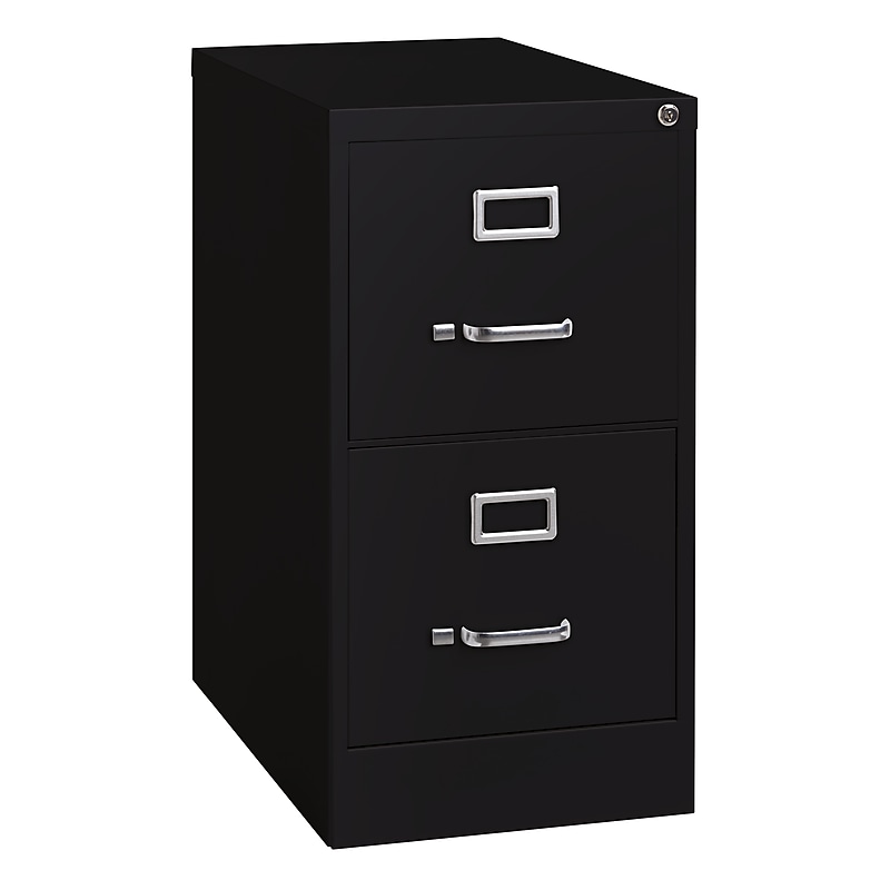 Hirsh Commercial 2-Drawer Vertical File Cabinet, Letter Size, Lockable, 28.375"H x 15"W x 22"D, Black (17785) image 1