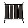 Household Essentials 4-Section Rolling Laundry Sorter, Polyester, Black (HE1112)~#|#~9FCDEF60-00DB-496E-85B918BD2C912095_sc7