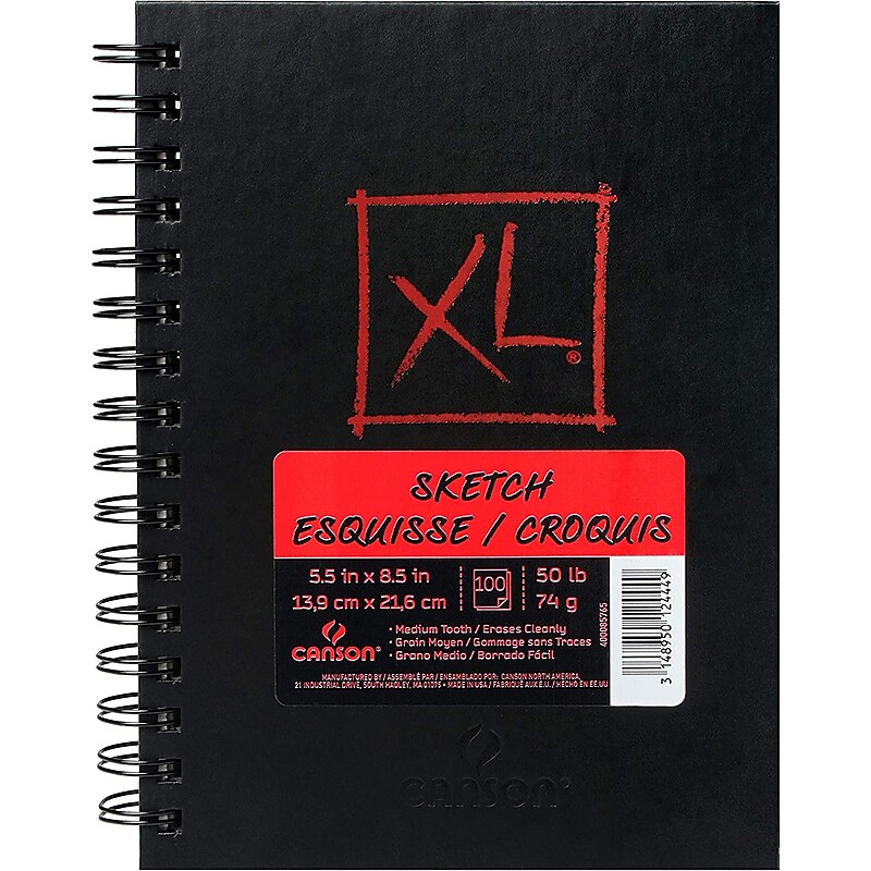Canson XL Series 5.5" x 8.5" Wire Bound Sketch Book, 100 Sheets/Book (MCXC400085765) image 1