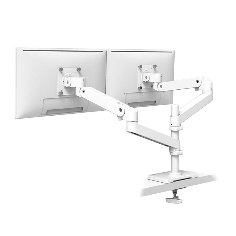 Ergotron LX Pro Adjustable Dual Desk Monitor Arm, Up to 24", White (45-710-290) image 1