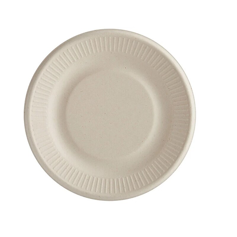 World Centric Compostable 6" Plant Fiber Plates, 1000/Carton (WORPLSCU6LFP) image 1