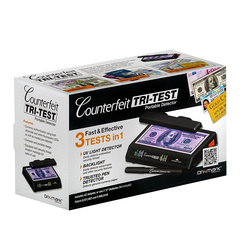 Dri Mark Tri-Test Counterfeit Detection Machine, Black (351TRI) image 1