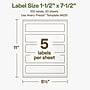Avery Hemp Rectangle Laser/Inkjet Multipurpose Labels, 1-1/2" x 7-1/2", Off-White (100/Pack)~#|#~9FE49644-AA5E-4F5B-9F27ED633D44167B_sc7