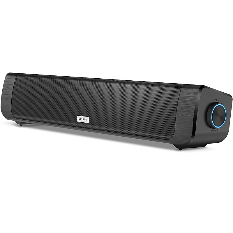 Delton SB200 20-Watt Wired/Wireless Soundbar Computer Speaker, Black (DSB200) image 1
