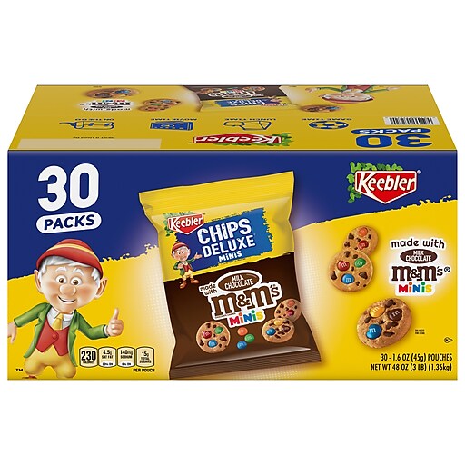 Keebler M&M's Chip Deluxe Mini Chocolate Cookies, 1.6 oz