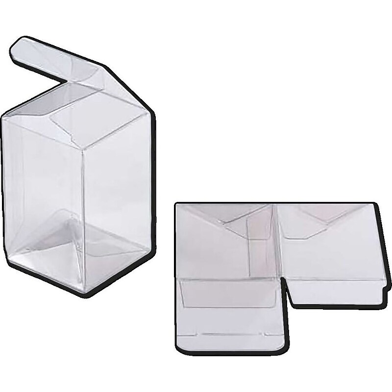 JAM Paper Pop & Lock Top Clear Gift Boxes, 4" x 4" x 6", 25/pack (CB-PLB138) image 1