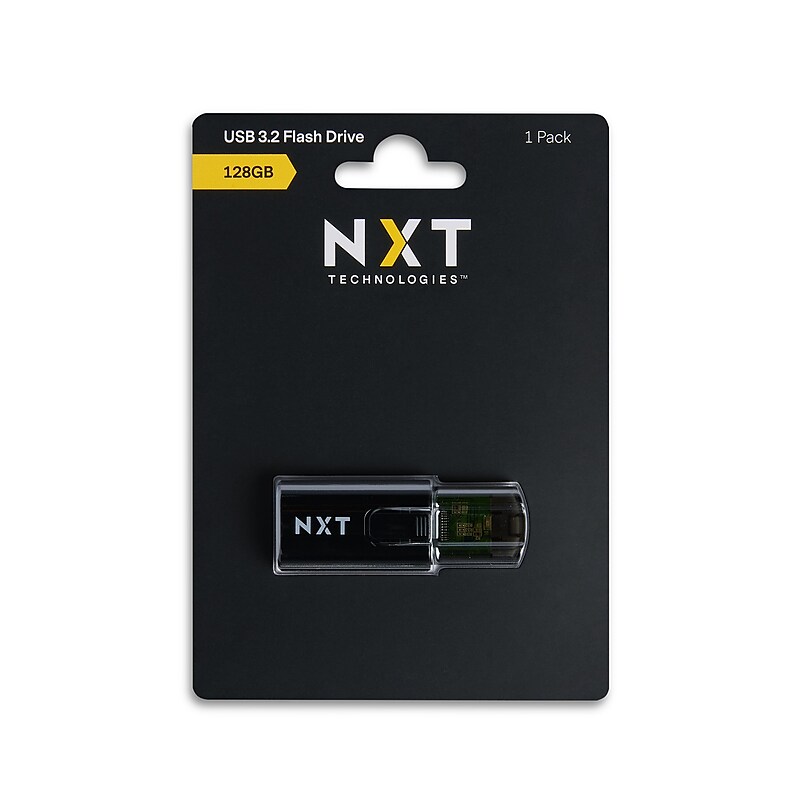 NXT Technologies 128GB USB 3.2 Type-A Flash Drive, Black (NX61119) image 1