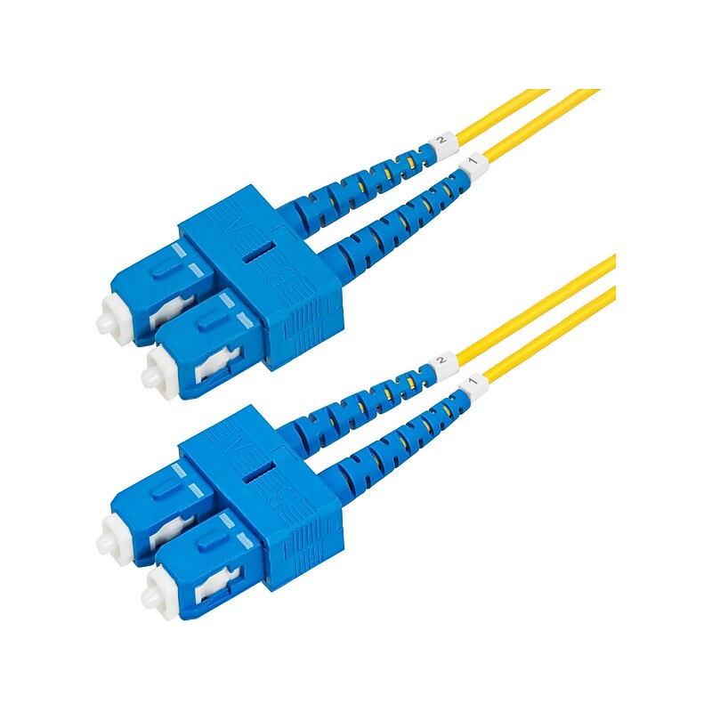 StarTech 3m (9.8ft) SC to SC (UPC) Duplex OS2 Single Mode Fiber Optic Cable, 9/125, Yellow (SMDOS2SCSC3M) image 1