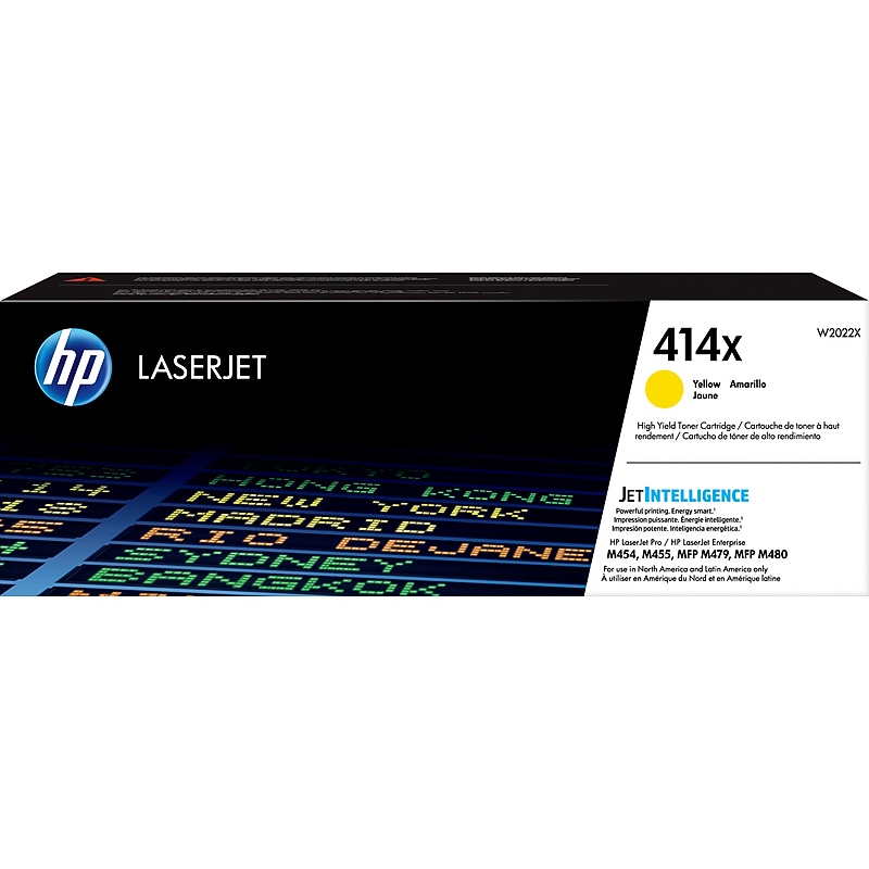 HP 414X Yellow High Yield Toner Cartridge, Prints Up to 6,000 Pages (W2022X) image 1