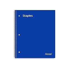 Staples Accel 1-Subject Notebooks, 8.5