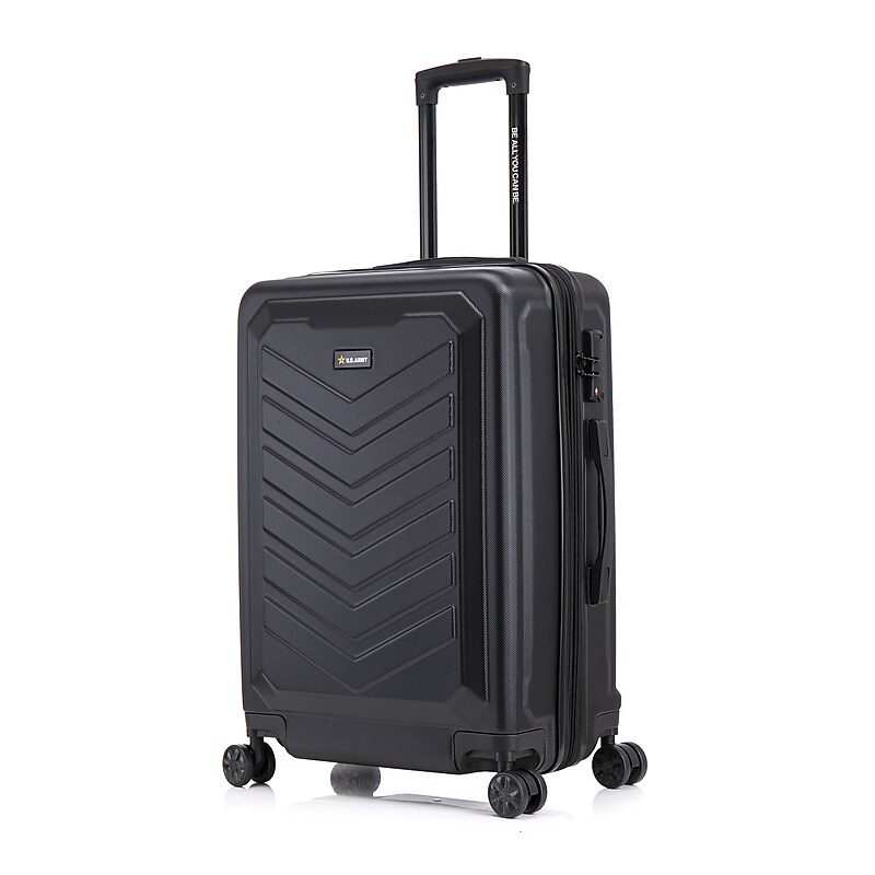 US Army FOX PRO 24" Hardside Suitcase, 4-Wheeled Spinner, TSA Checkpoint Friendly, Black (USLFPRO00M-BLK) image 1