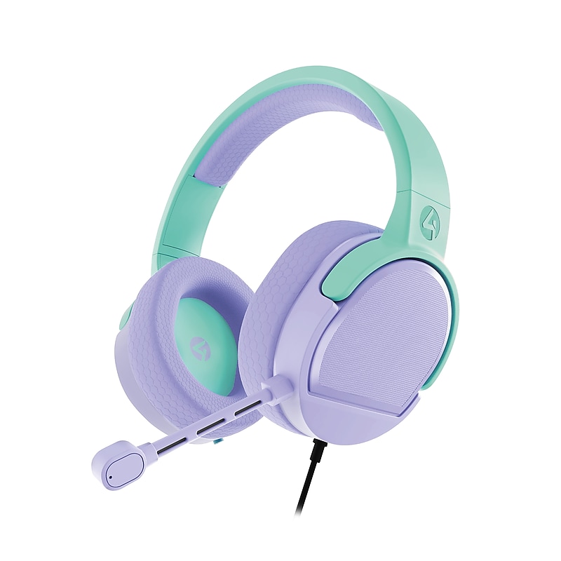 4Gamers Panther Stereo Gaming Over-the-Ear Headset, 3.5mm, Purple/Green (XP-PANTHER-MLM-4G) image 1