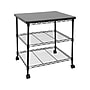 Mount-It! 3-Shelf Steel/Laminate Large Printer Cart with Wheels, Black (MI-7856)~#|#~A004EAB2-60B8-4D5D-8FF203C92B8C7053_sc7