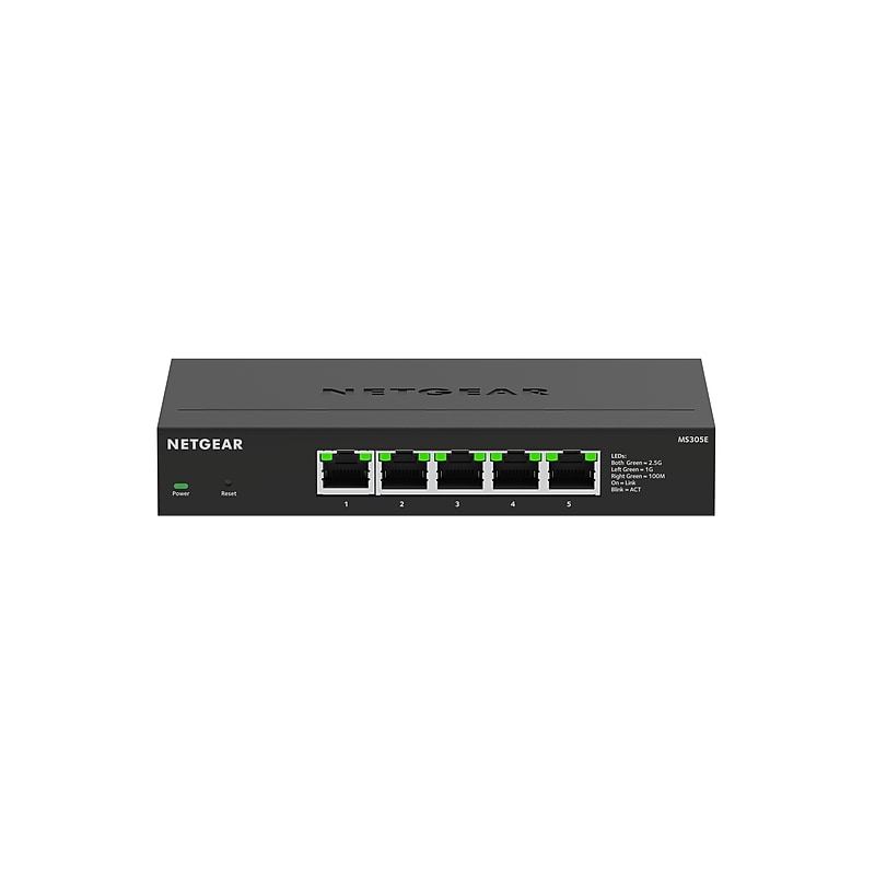 Netgear 300 Series 5-Port Multi-Gigabit Smart Switch, 2.5Gbps, Black (MS305E-100NAS) image 1