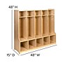 Flash Furniture 48"H x 48"L Wooden 5 Section School Coat Locker, Natural (MKLCKR001)~#|#~A00D3A1A-949C-4383-8A5CC6C57209A81E_sc7