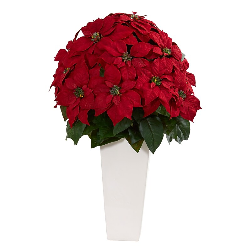 Nearly Natural Artificial Poinsettia Plant, 32" (6551) image 1