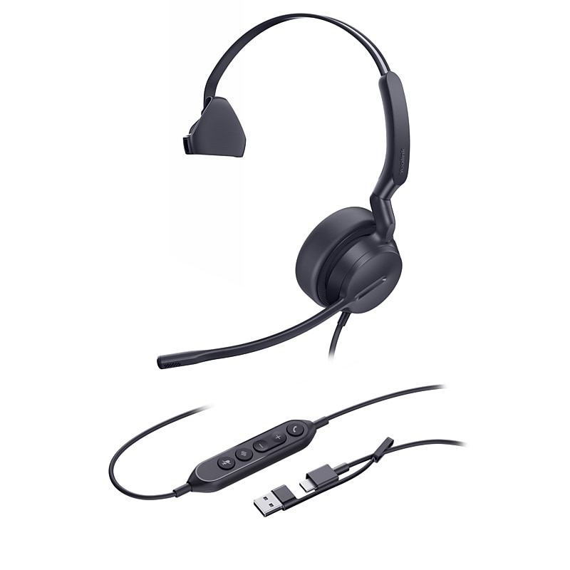 Yealink UH42 USB Wired Noise Cancelling USB-C/A Mono Computer Headset for Business Office, UC Certified image 1